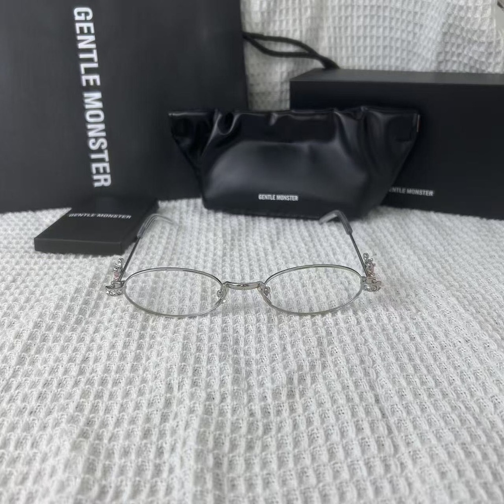 NEW Gentle Monster Silver Oval Clear Glasses with Full Packaging